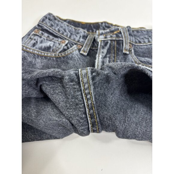 Levi's Sz 3 (Actual 22x28) High Rise 17525-0267 USA 100% Cotton Black Jeans EUC - Picture 7 of 10